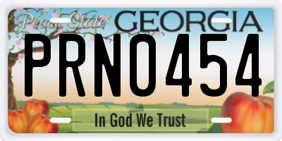 GA license plate PRN0454