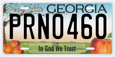GA license plate PRN0460