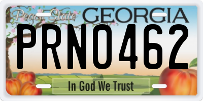 GA license plate PRN0462