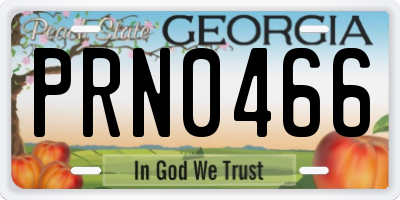 GA license plate PRN0466