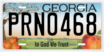 GA license plate PRN0468