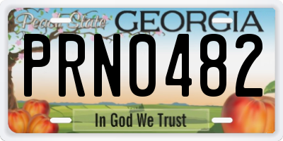 GA license plate PRN0482