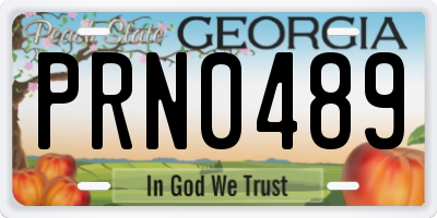 GA license plate PRN0489