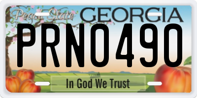 GA license plate PRN0490