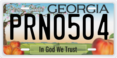 GA license plate PRN0504