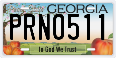 GA license plate PRN0511