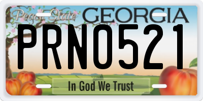 GA license plate PRN0521