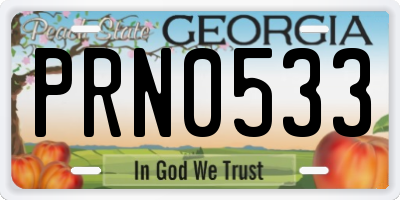 GA license plate PRN0533