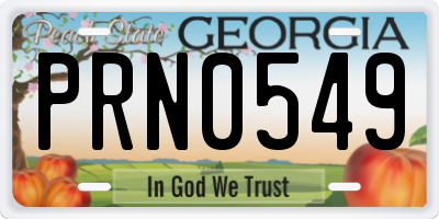 GA license plate PRN0549