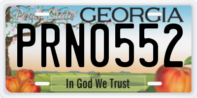 GA license plate PRN0552