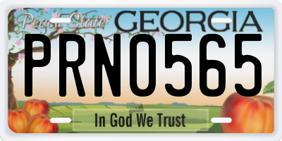 GA license plate PRN0565