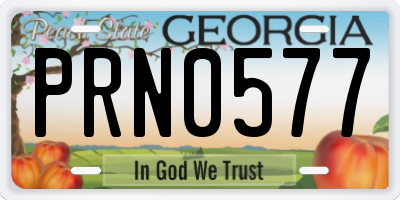 GA license plate PRN0577