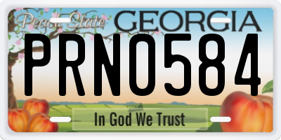 GA license plate PRN0584