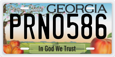GA license plate PRN0586