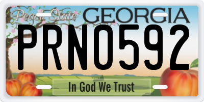 GA license plate PRN0592