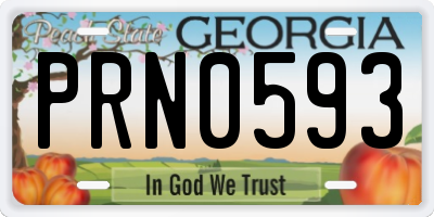 GA license plate PRN0593