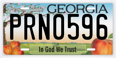 GA license plate PRN0596
