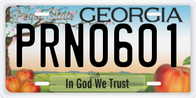 GA license plate PRN0601