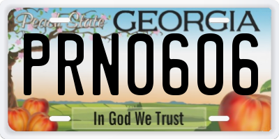 GA license plate PRN0606