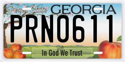 GA license plate PRN0611
