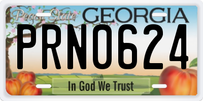 GA license plate PRN0624