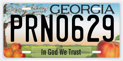 GA license plate PRN0629