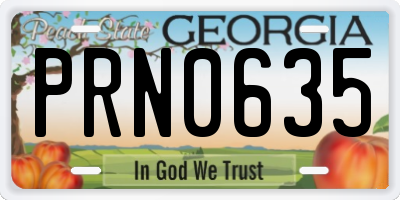 GA license plate PRN0635