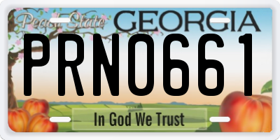 GA license plate PRN0661