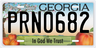 GA license plate PRN0682