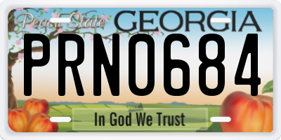GA license plate PRN0684