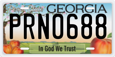 GA license plate PRN0688