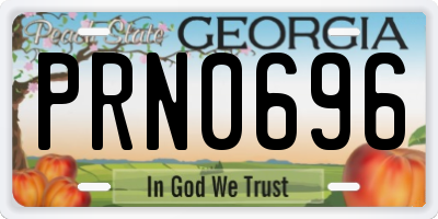 GA license plate PRN0696