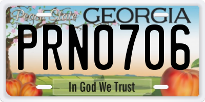 GA license plate PRN0706