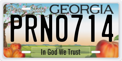 GA license plate PRN0714