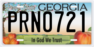 GA license plate PRN0721