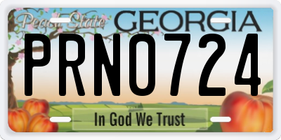 GA license plate PRN0724