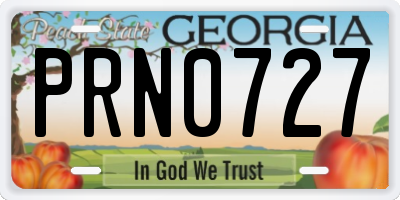 GA license plate PRN0727