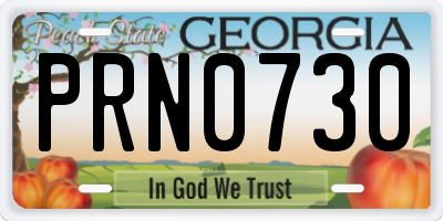 GA license plate PRN0730