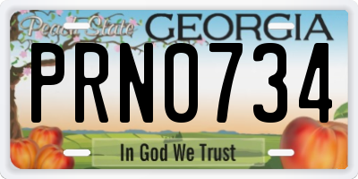 GA license plate PRN0734
