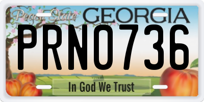 GA license plate PRN0736