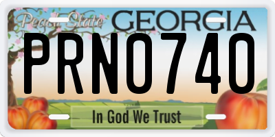 GA license plate PRN0740