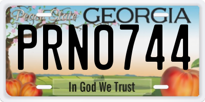 GA license plate PRN0744