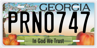 GA license plate PRN0747