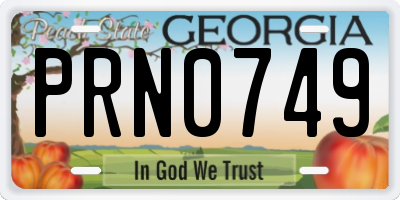 GA license plate PRN0749