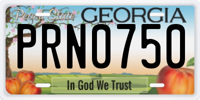 GA license plate PRN0750