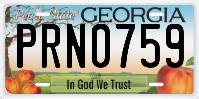 GA license plate PRN0759