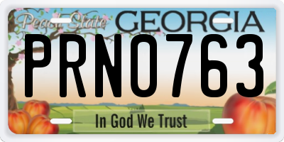 GA license plate PRN0763