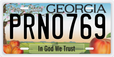 GA license plate PRN0769