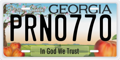GA license plate PRN0770
