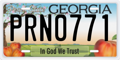 GA license plate PRN0771